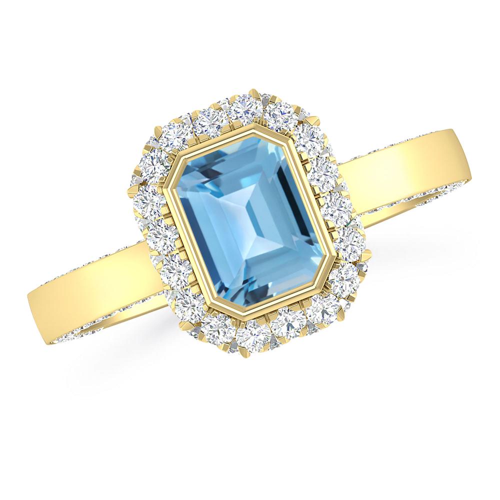 Yellow Gold - Blue Topaz