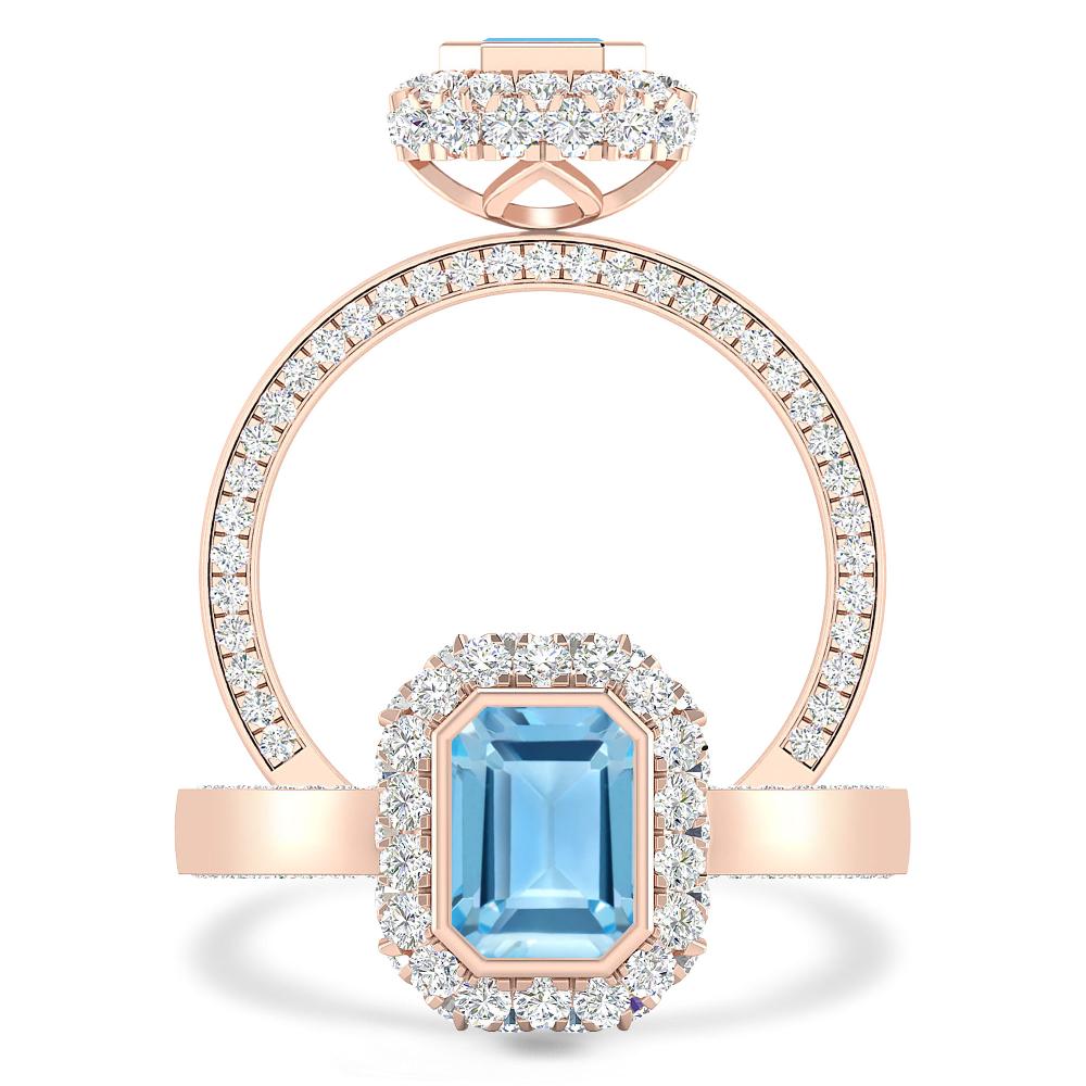 Rose Gold - Blue Topaz