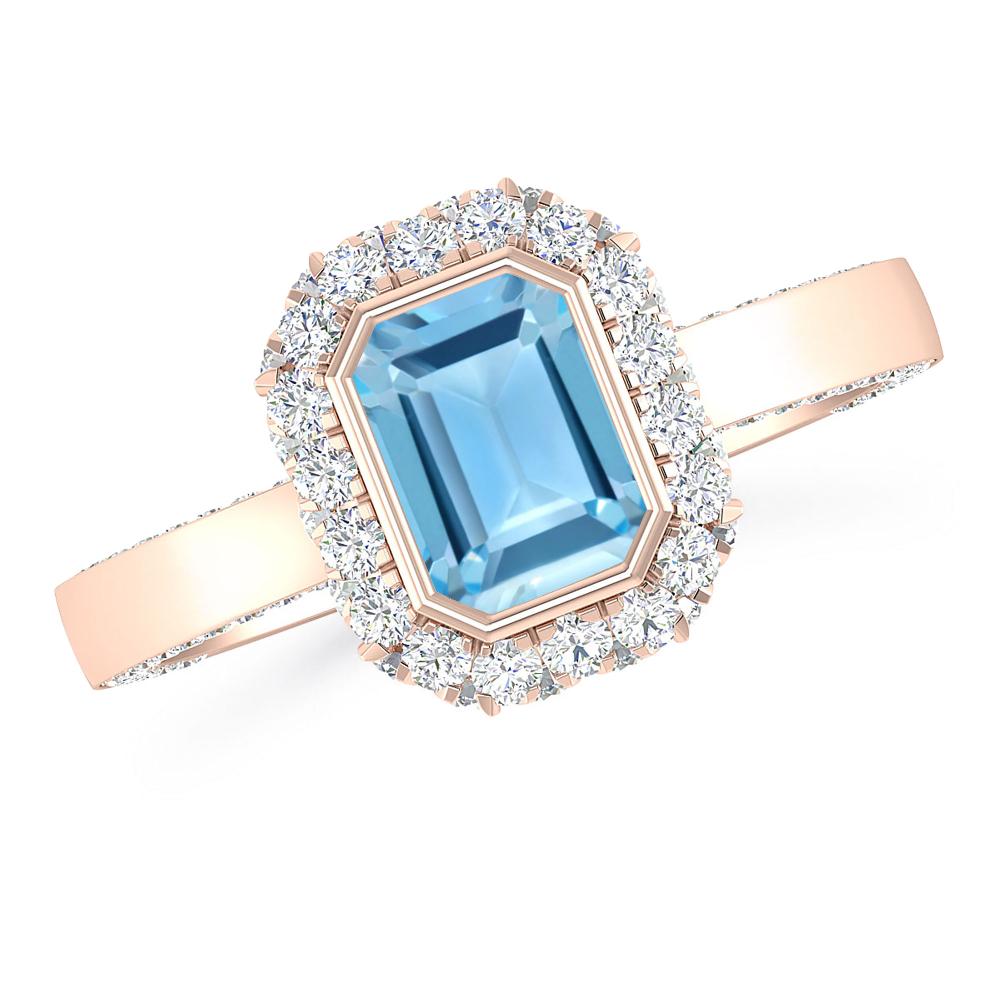 Rose Gold - Blue Topaz