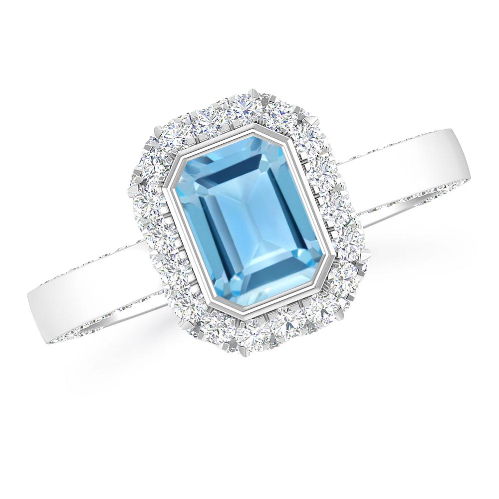 White Gold - Blue Topaz