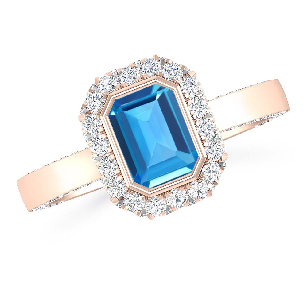 Rose Gold - Blue Topaz