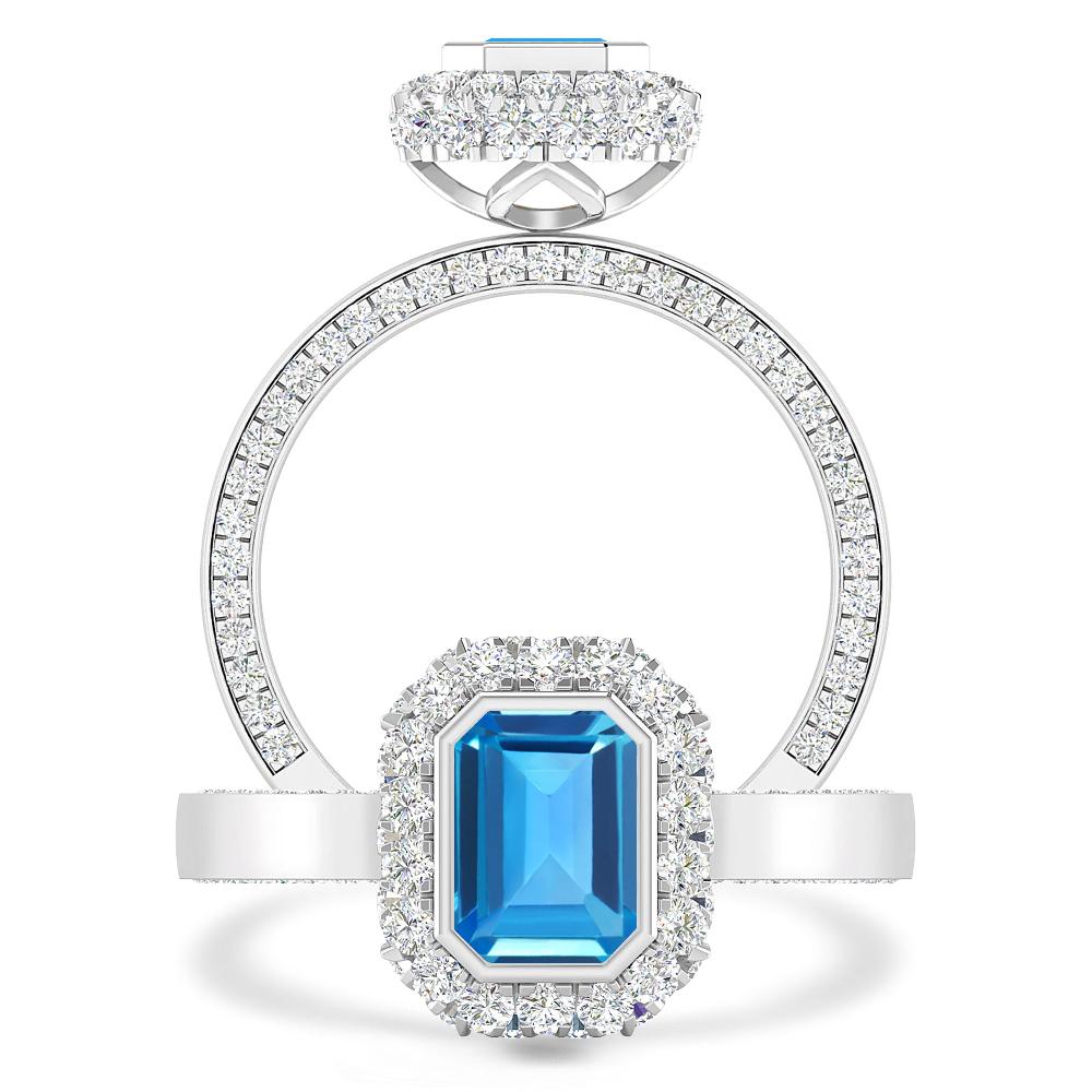 White Gold - Blue Topaz