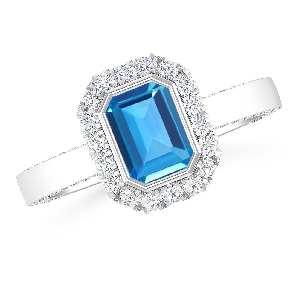 White Gold - Blue Topaz