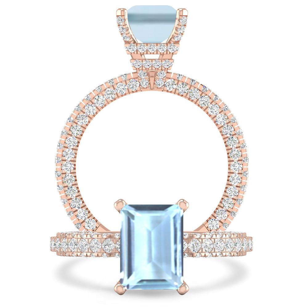 Rose Gold - Aquamarine