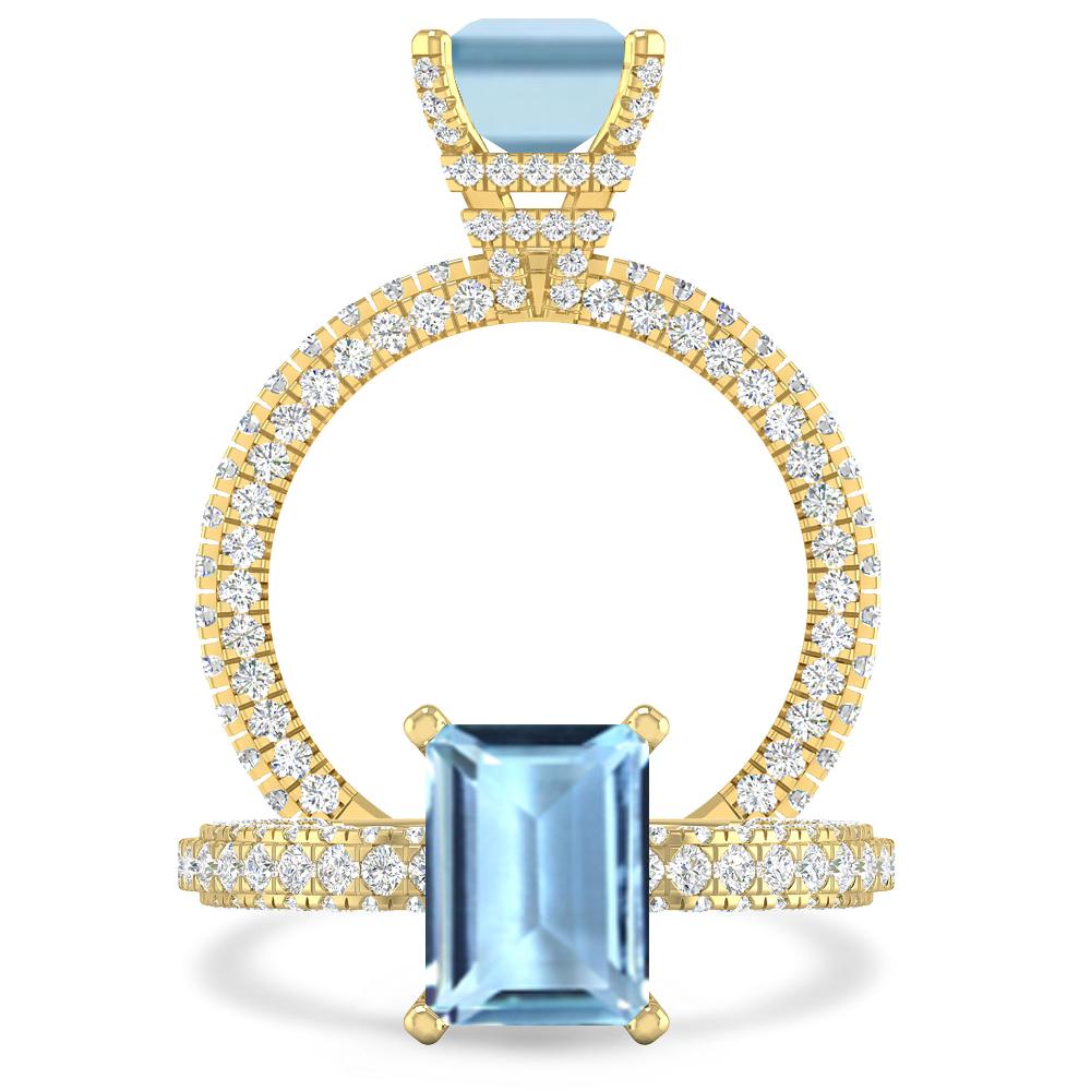 Yellow Gold - Aquamarine