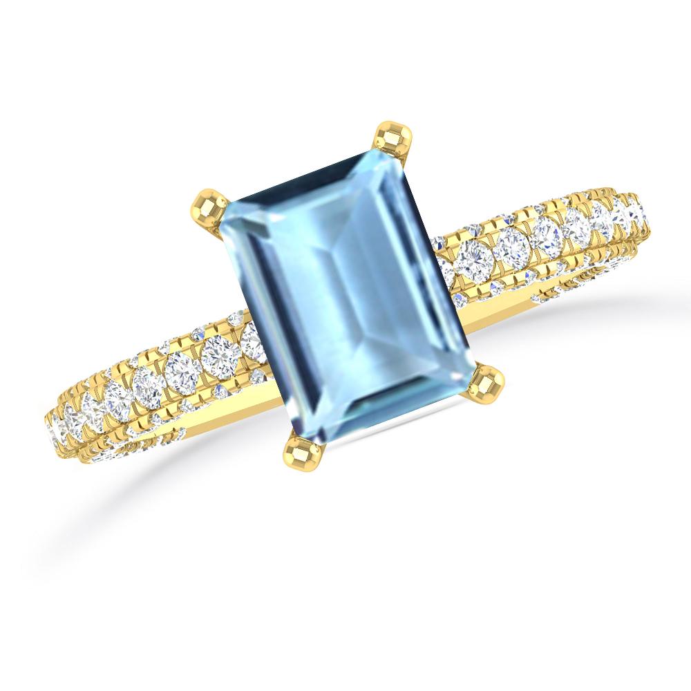 Yellow Gold - Aquamarine