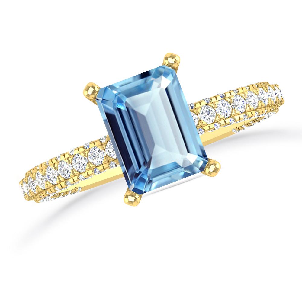 Yellow Gold - Aquamarine