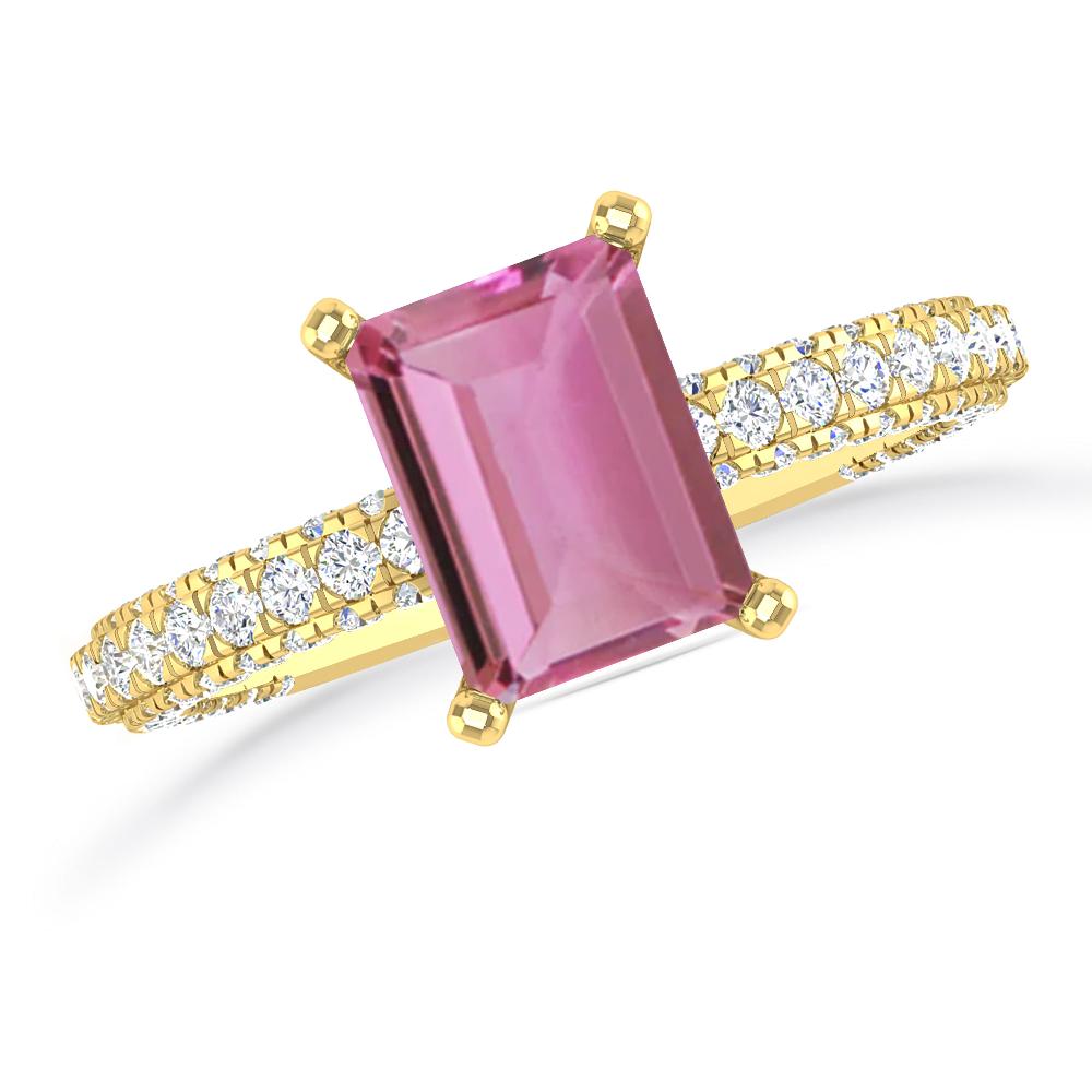 Yellow Gold - Pink Tourmaline