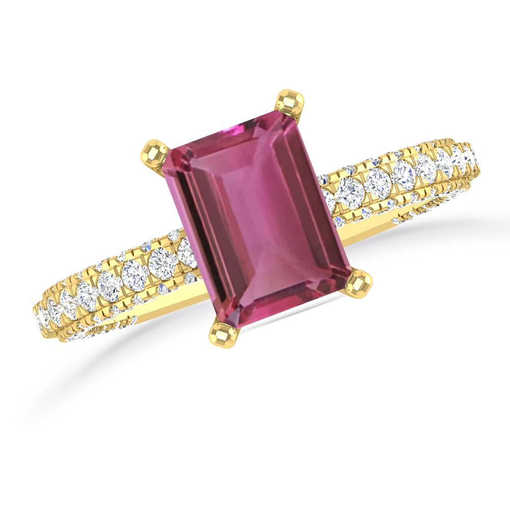 Yellow Gold - Pink Tourmaline