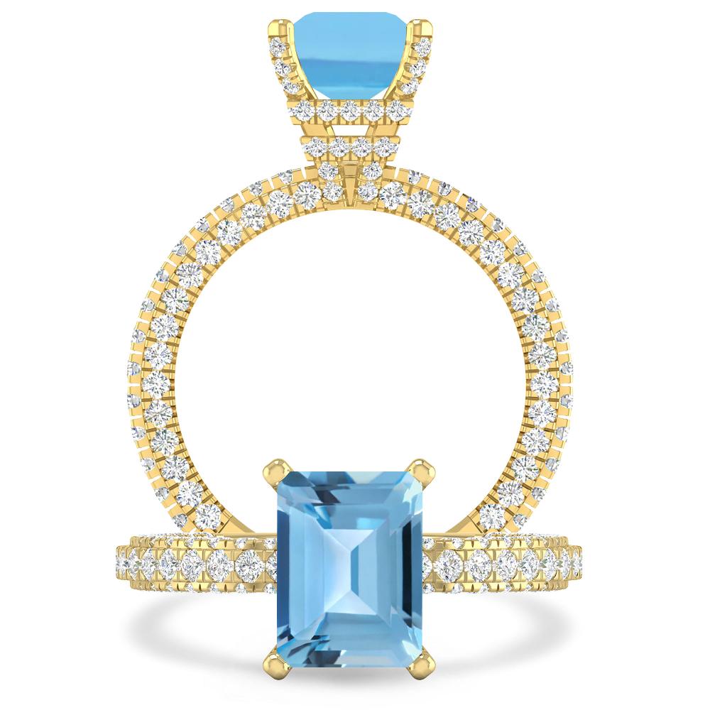 Yellow Gold - Blue Topaz