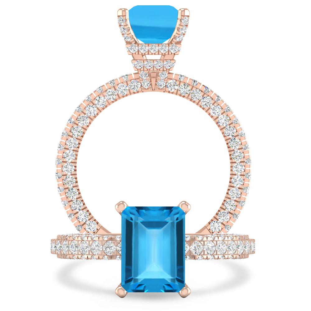 Rose Gold - Blue Topaz