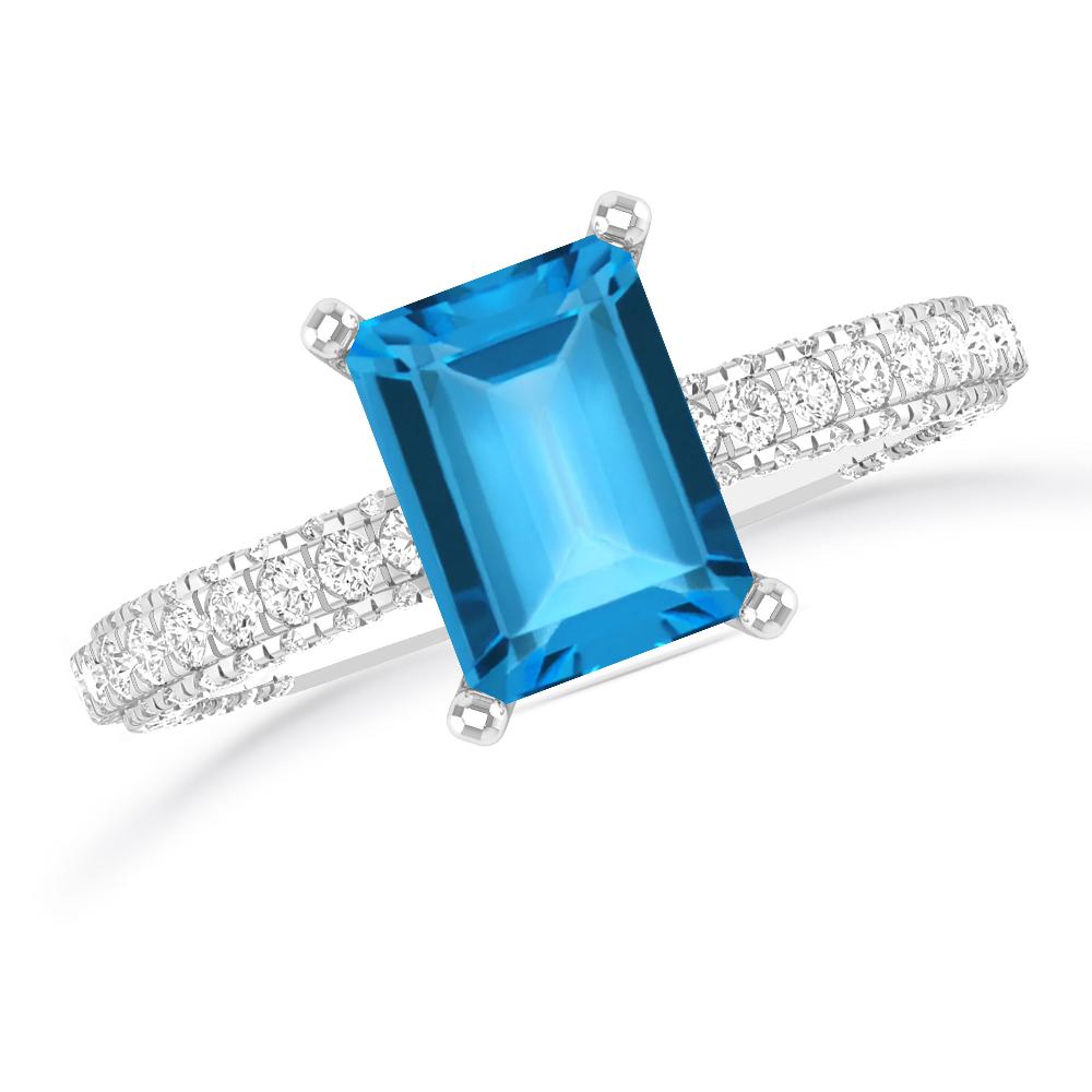 White Gold - Blue Topaz