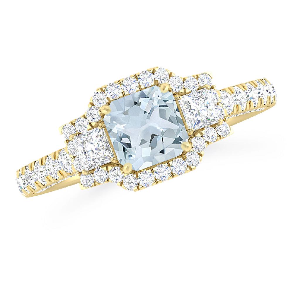 Yellow Gold - Aquamarine