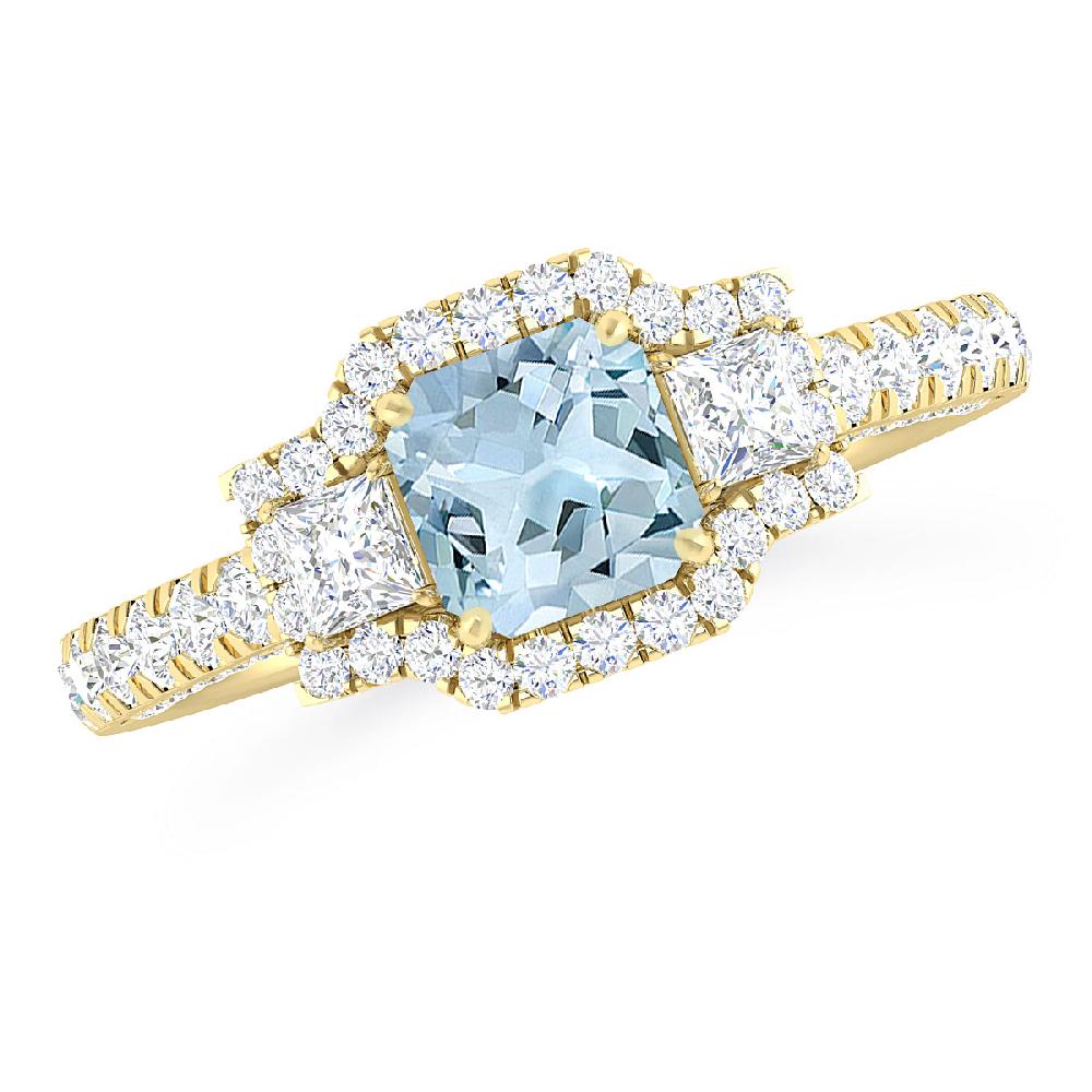 Yellow Gold - Aquamarine