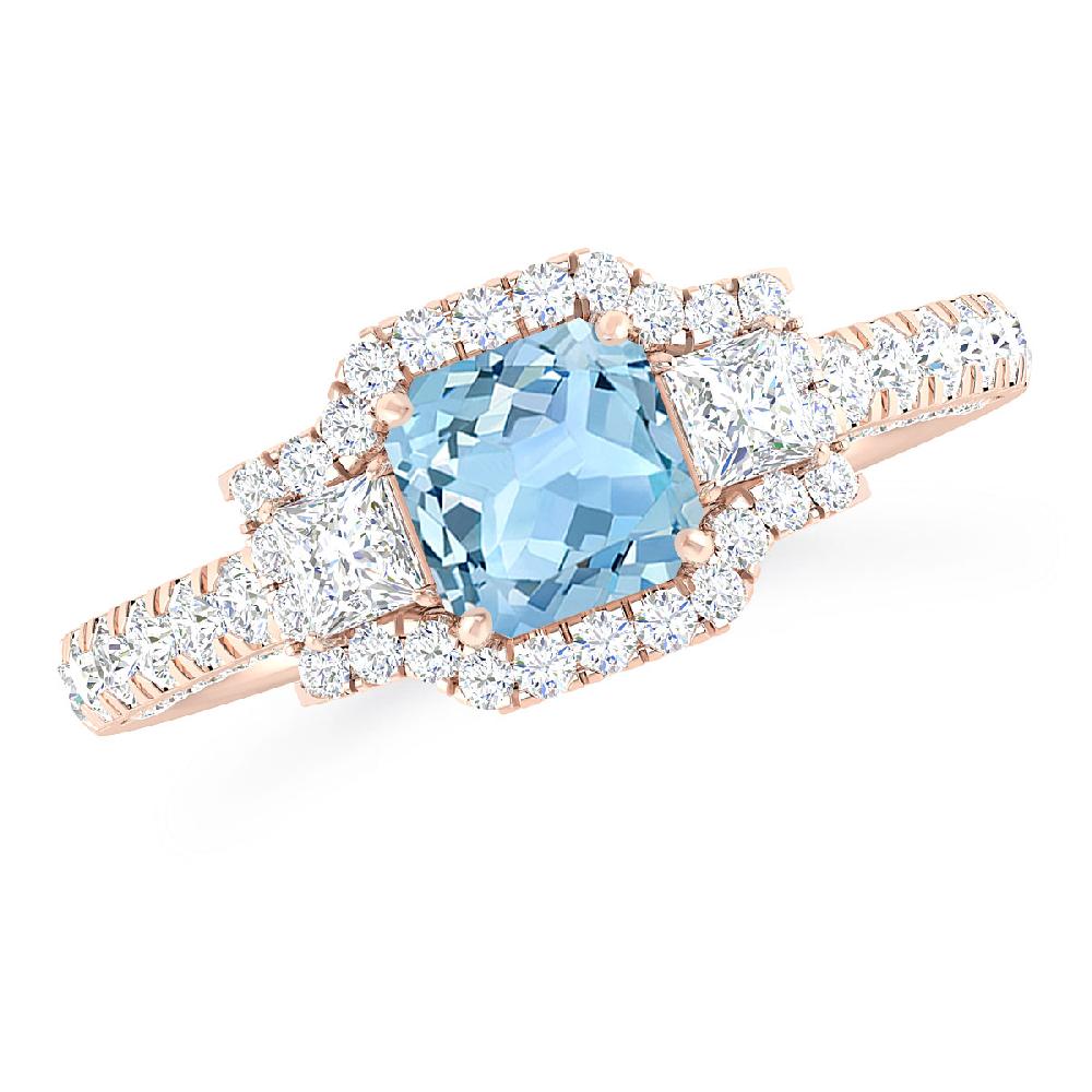 Rose Gold - Aquamarine