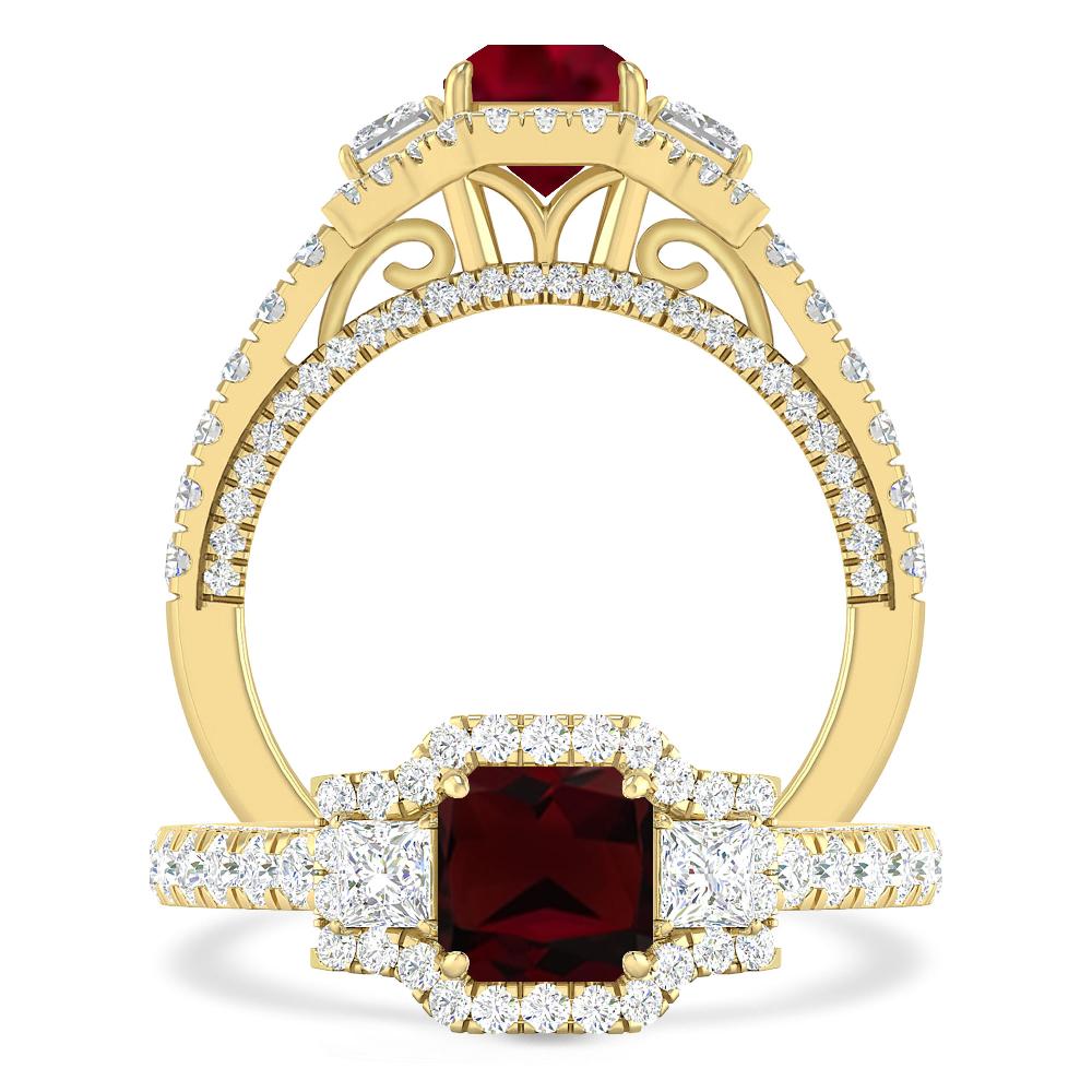 Yellow Gold - Garnet