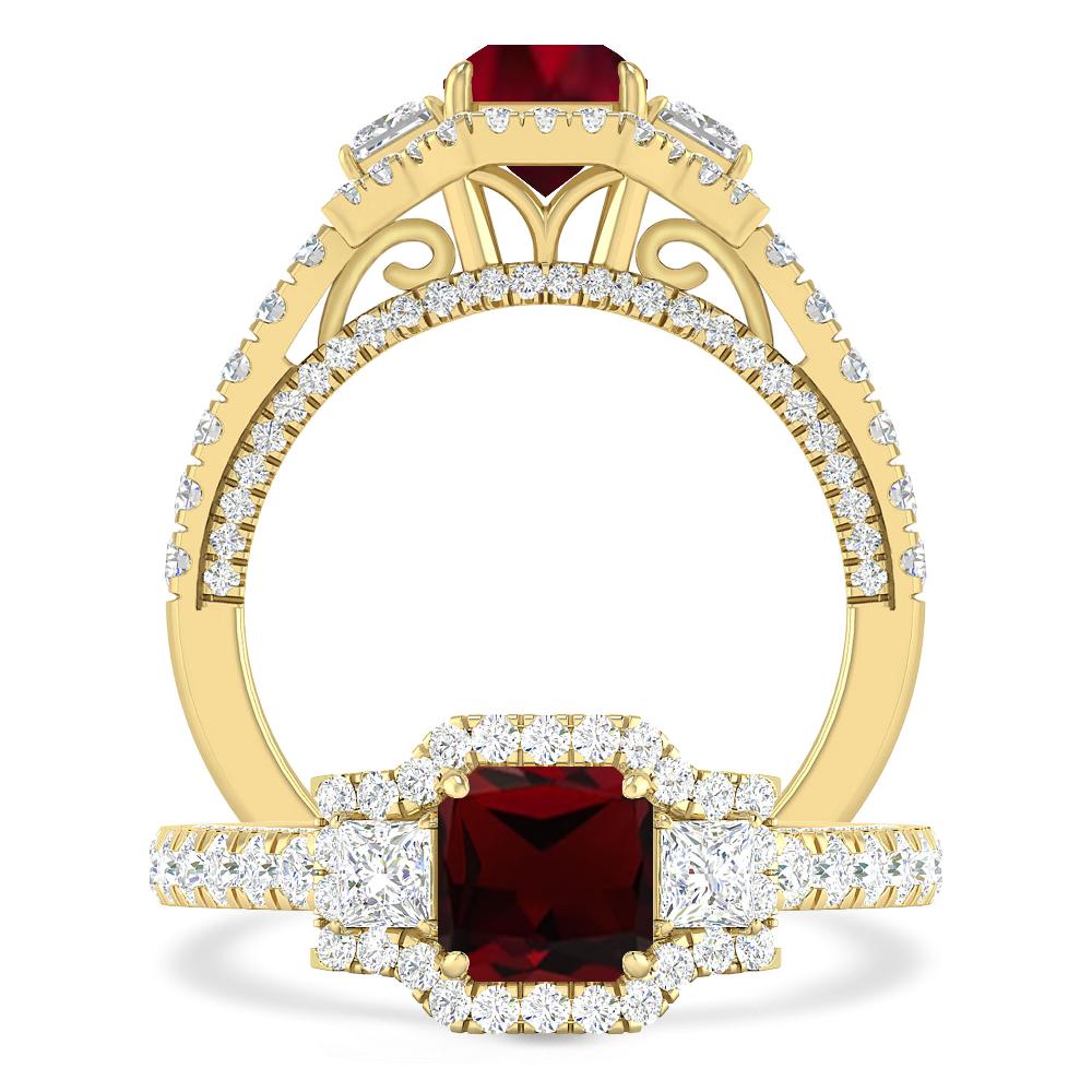 Yellow Gold - Garnet