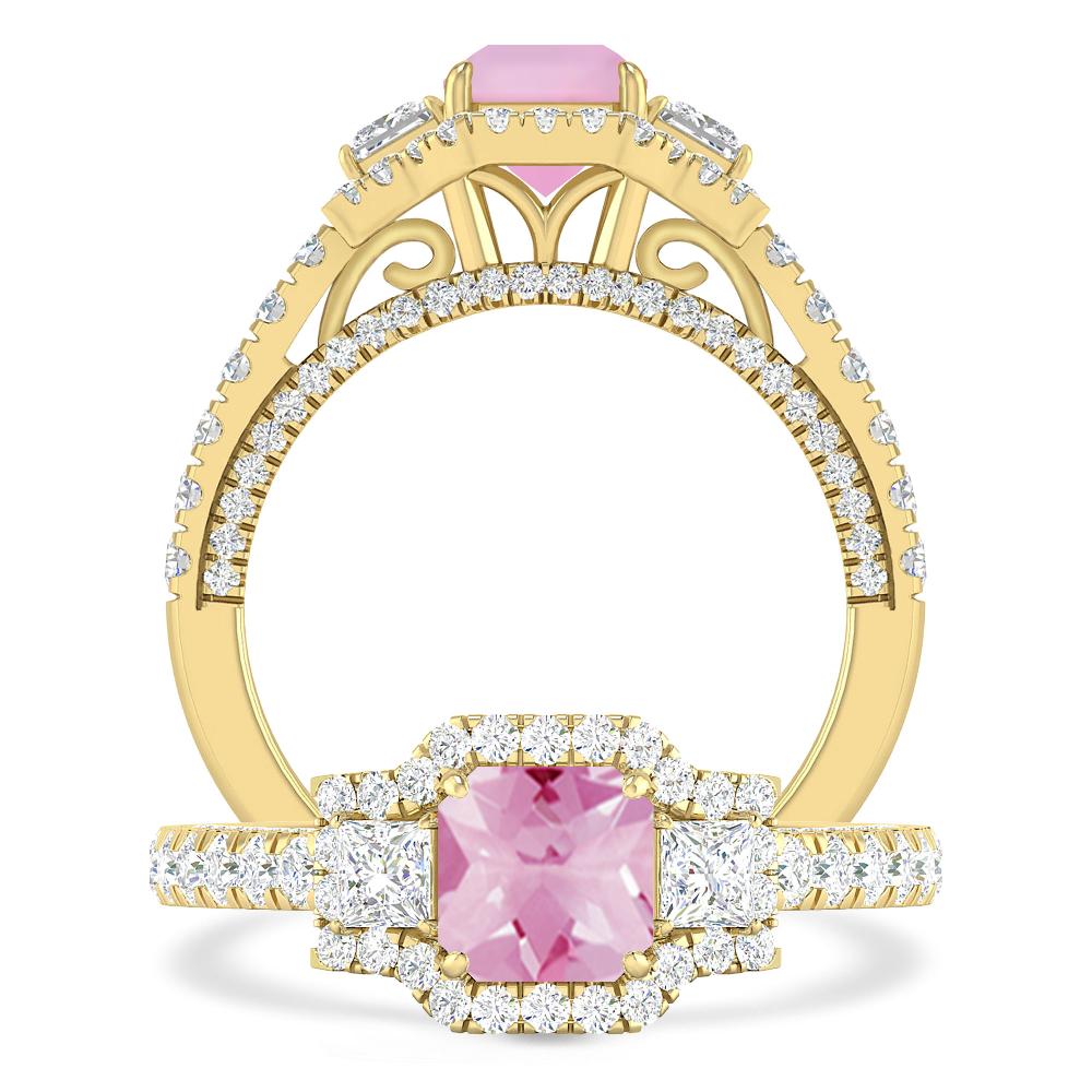 Yellow Gold - Pink Tourmaline