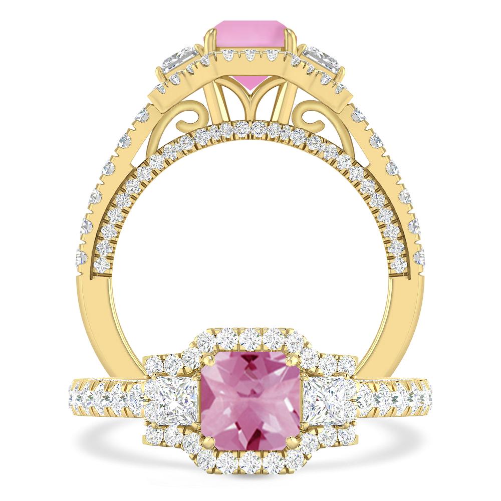 Yellow Gold - Pink Tourmaline