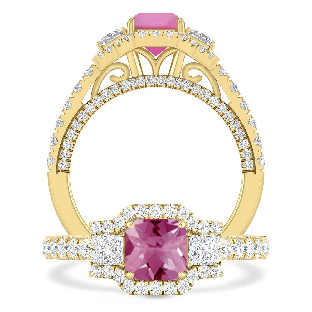 Yellow Gold - Pink Tourmaline