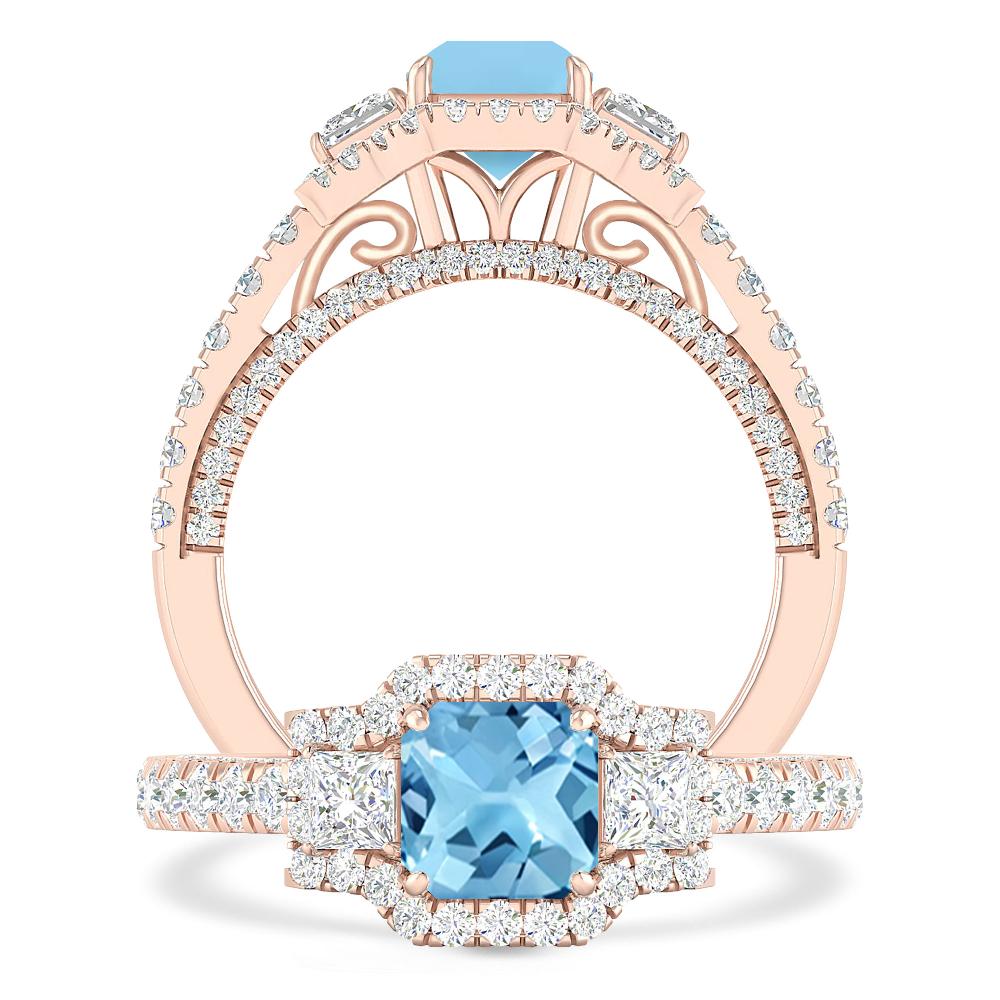 Rose Gold - Blue Topaz