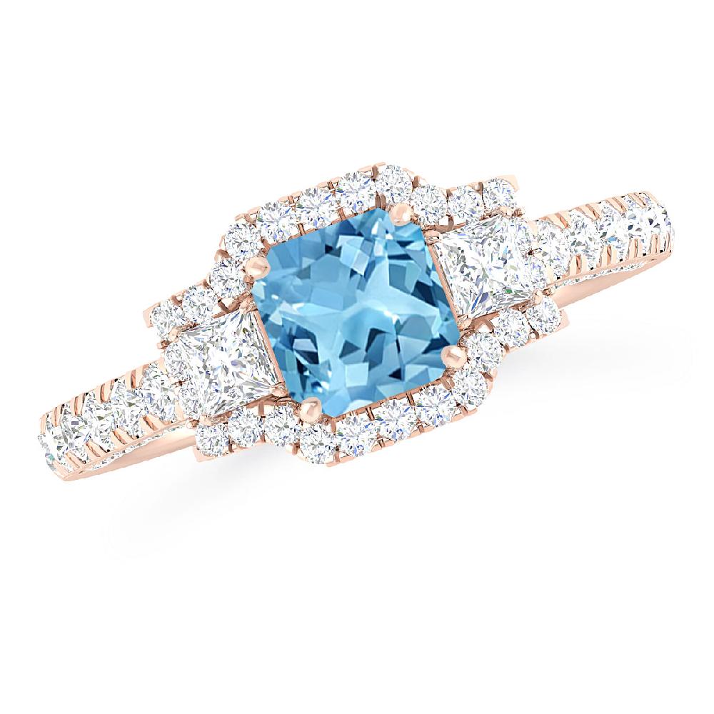 Rose Gold - Blue Topaz
