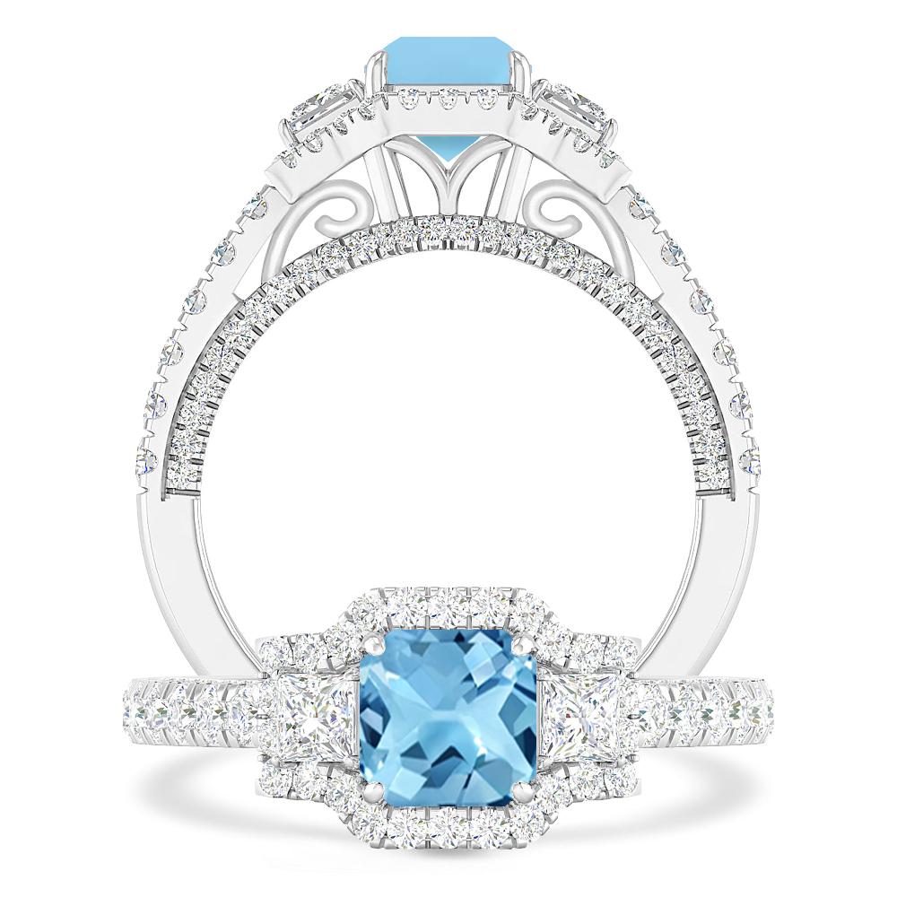 White Gold - Blue Topaz