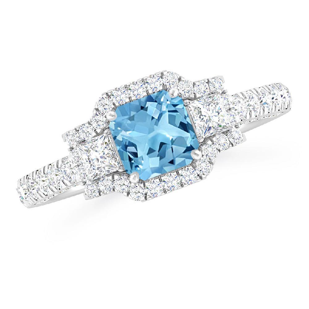 White Gold - Blue Topaz