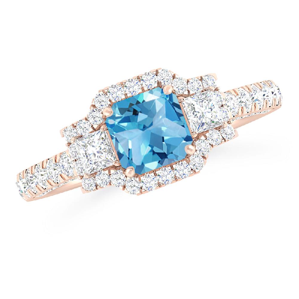 Rose Gold - Blue Topaz