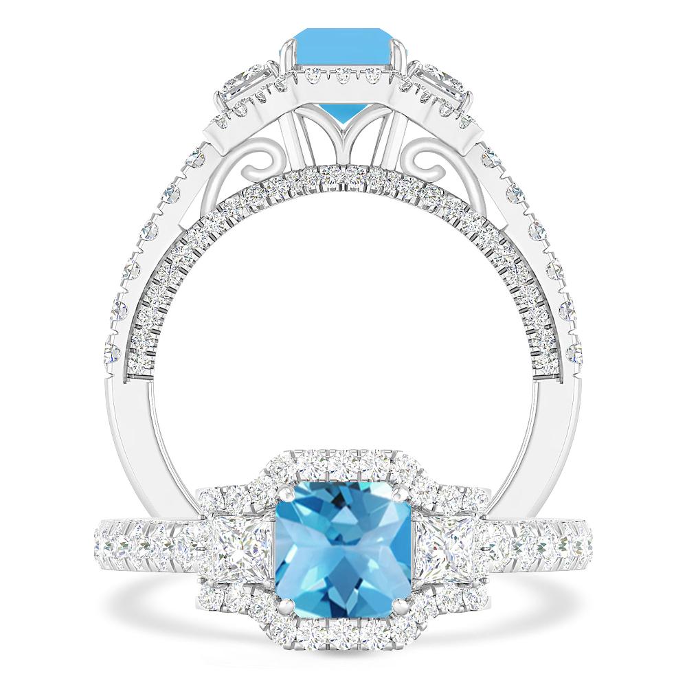 White Gold - Blue Topaz