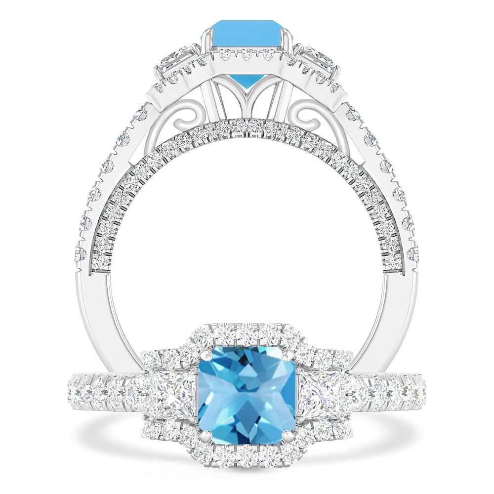White Gold - Blue Topaz