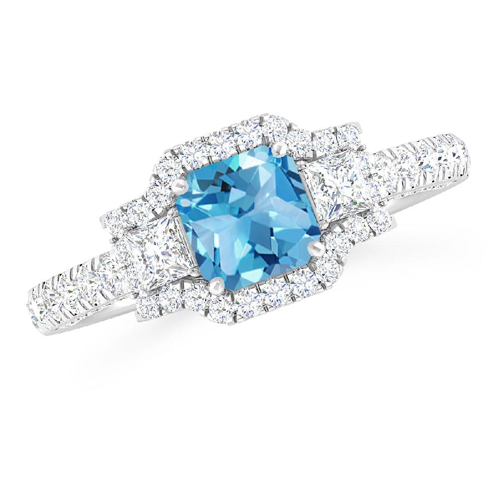 White Gold - Blue Topaz