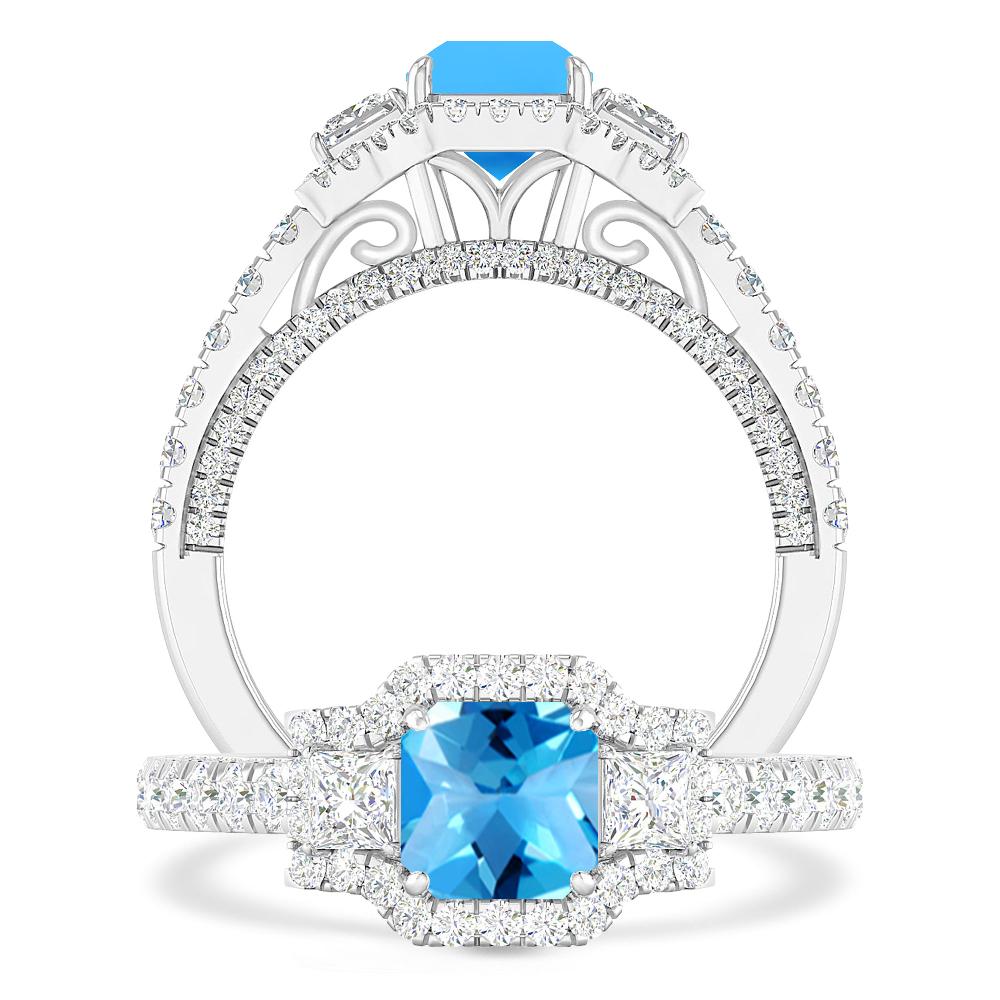 White Gold - Blue Topaz