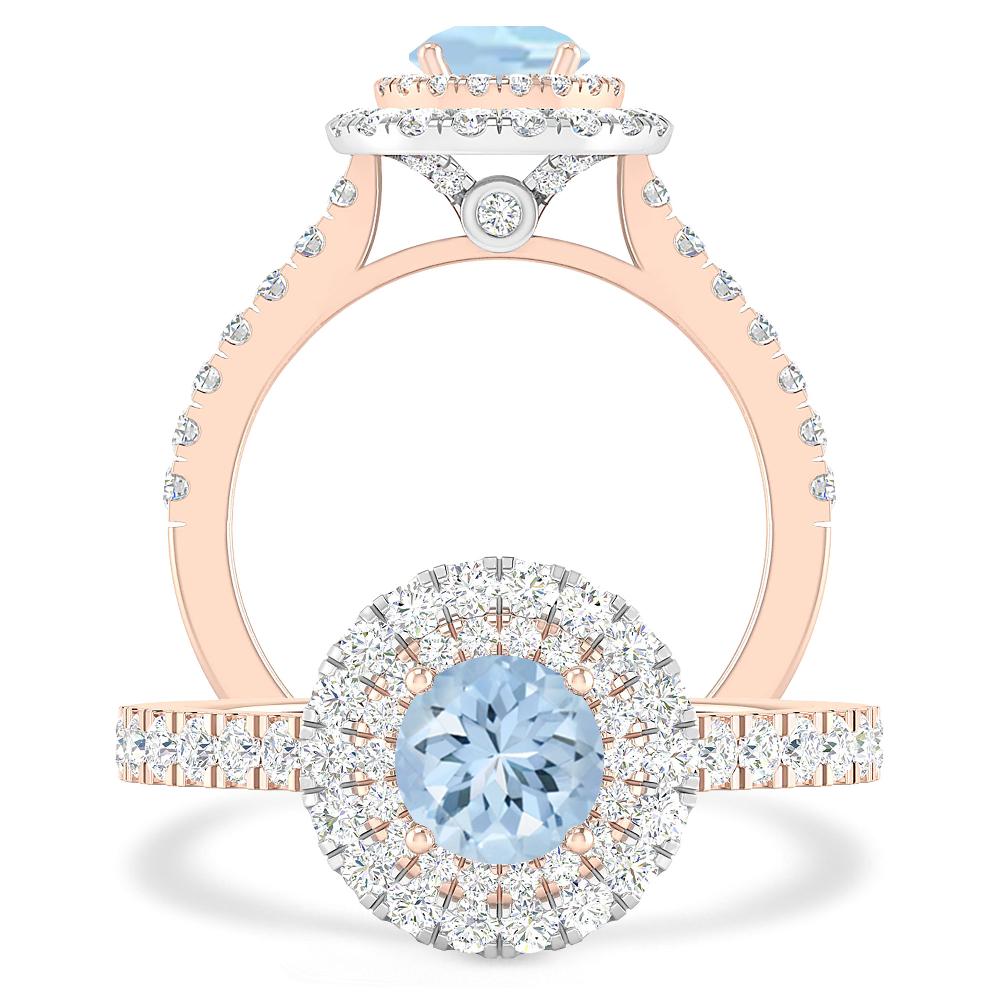 Rose Gold - Aquamarine