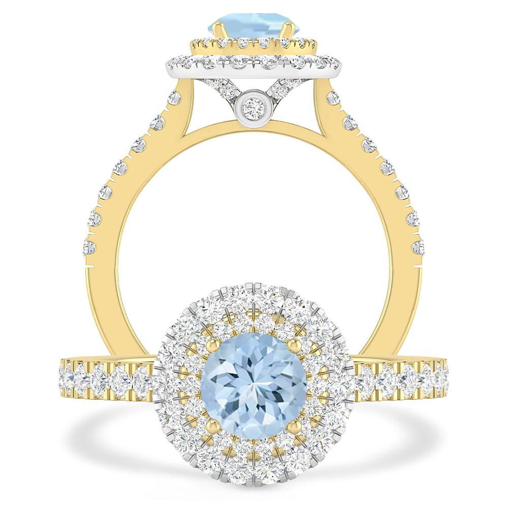 Yellow Gold - Aquamarine