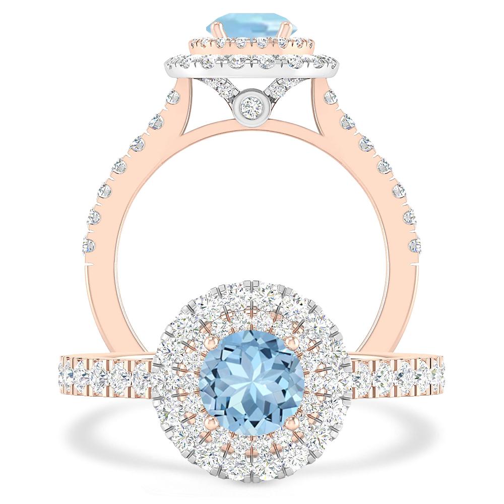 Rose Gold - Aquamarine