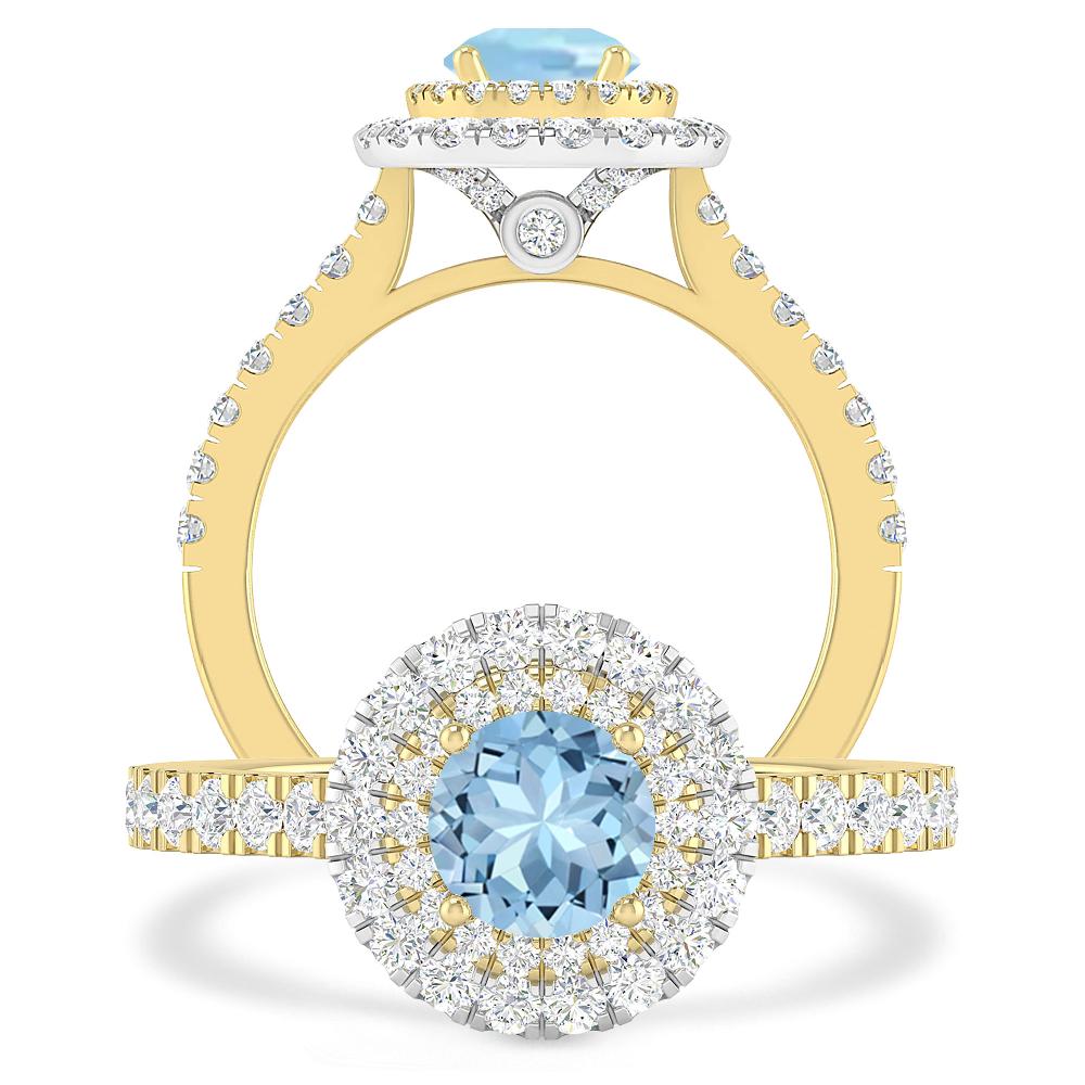 Yellow Gold - Aquamarine