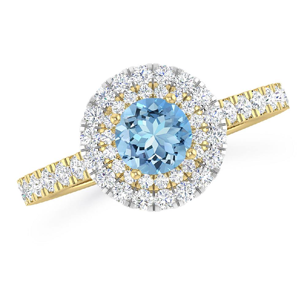 Yellow Gold - Aquamarine