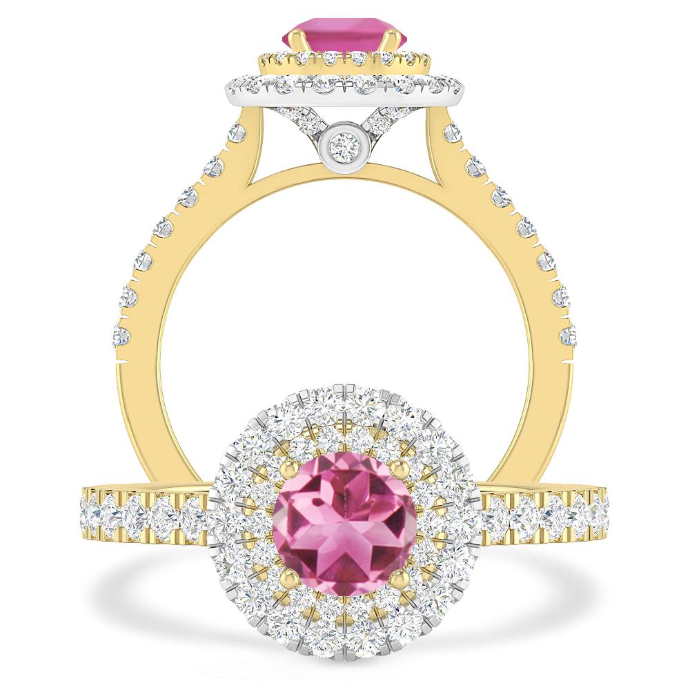 Yellow Gold - Pink Tourmaline