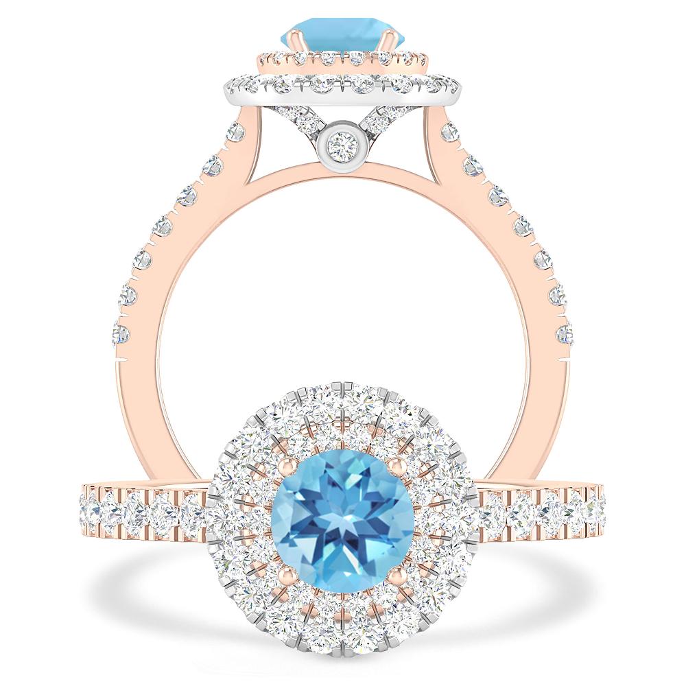 Rose Gold - Blue Topaz