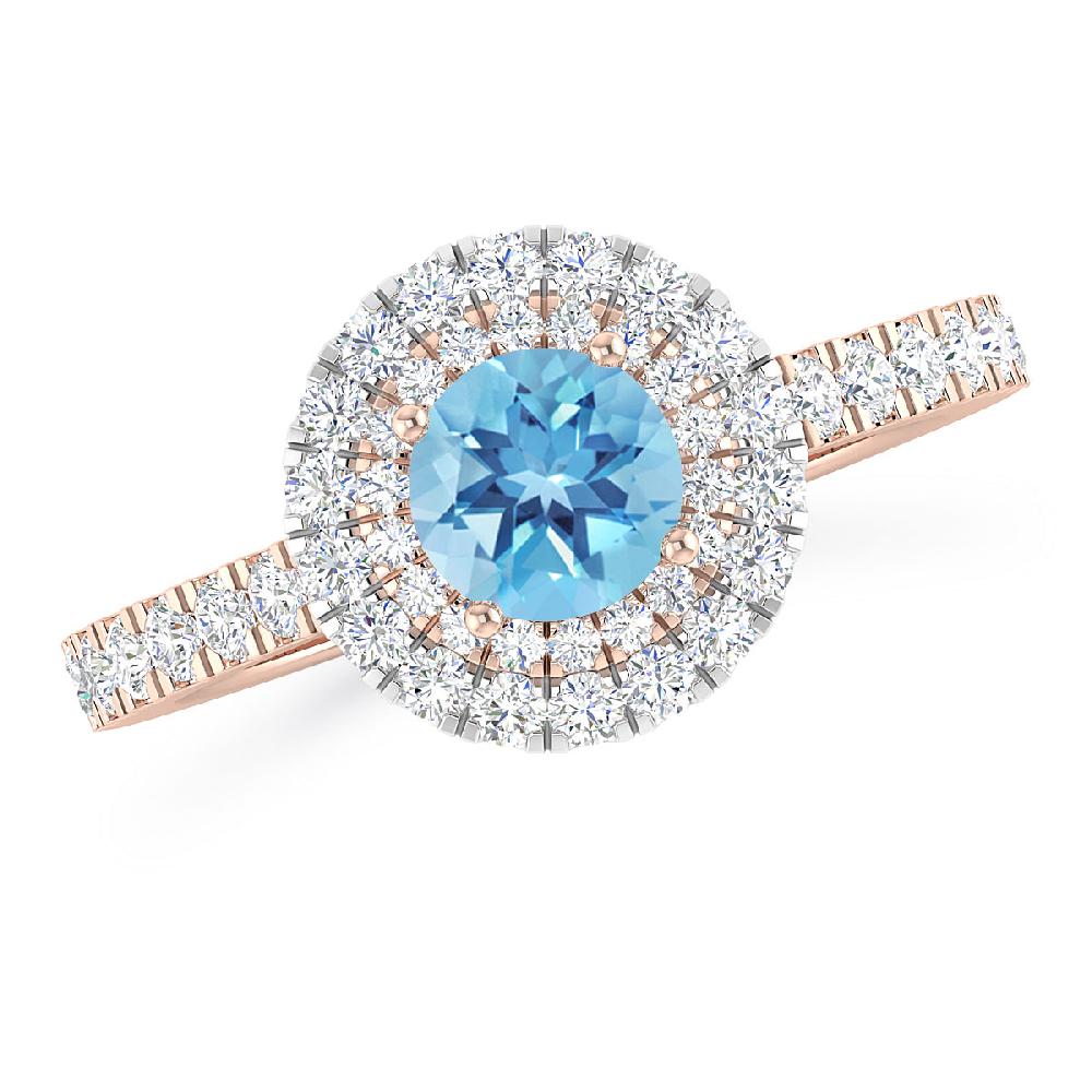 Rose Gold - Blue Topaz