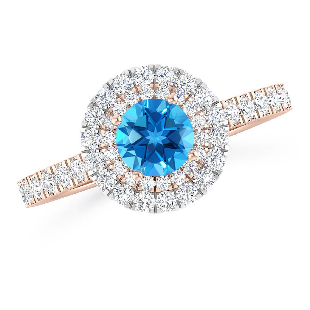 Rose Gold - Blue Topaz