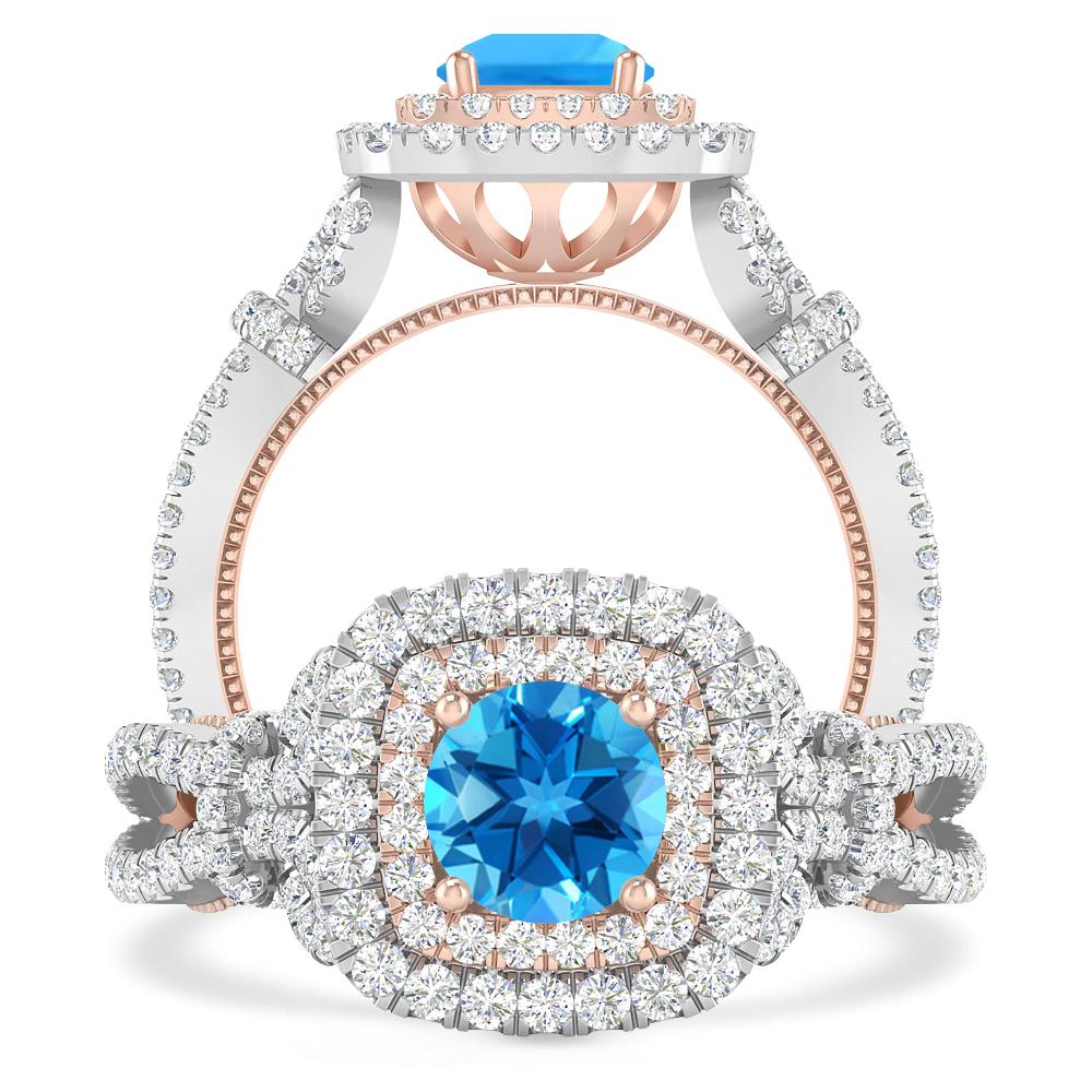 White Gold - Blue Topaz