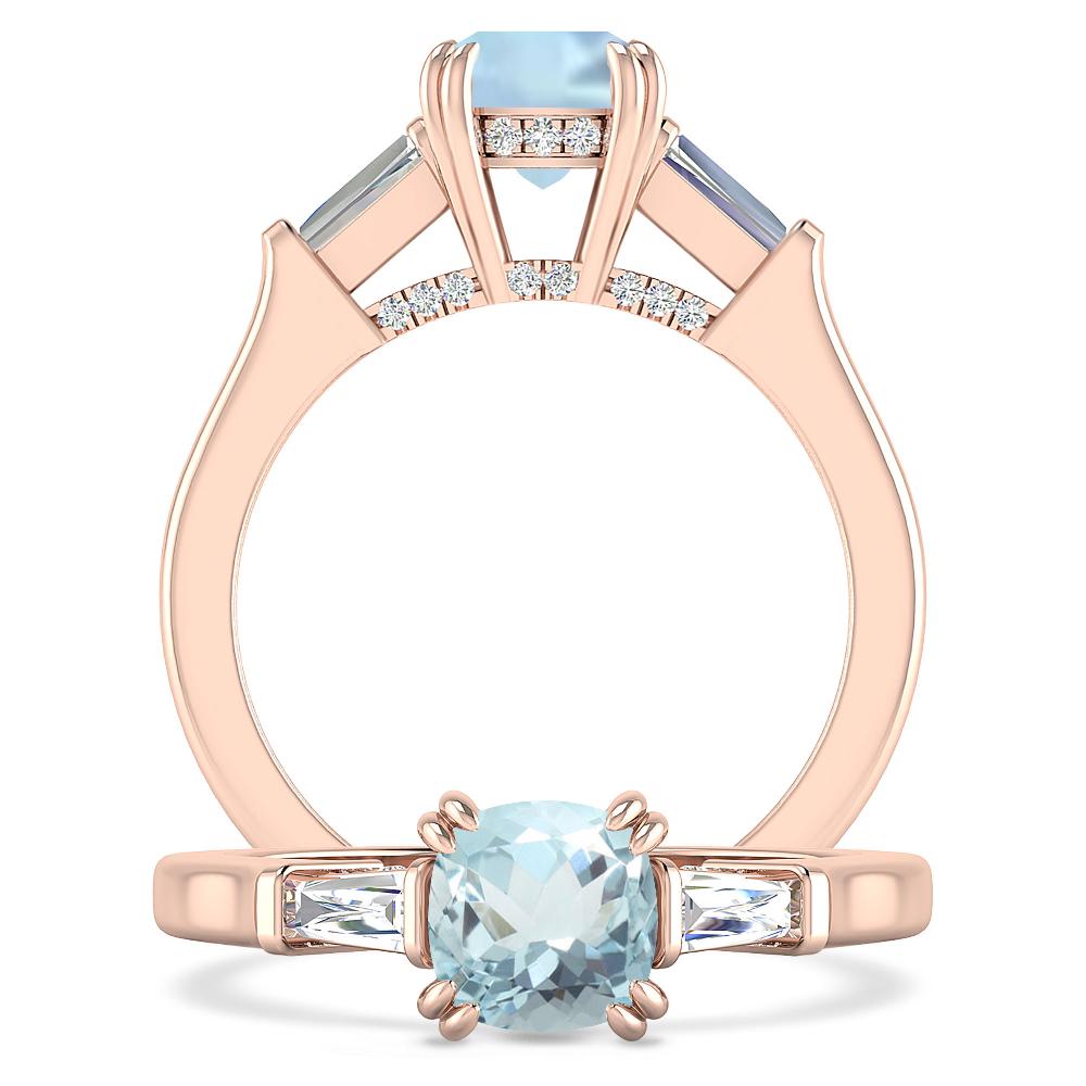 Rose Gold - Aquamarine