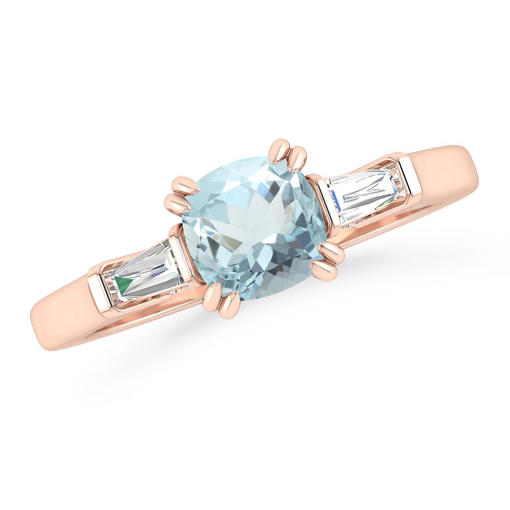 Rose Gold - Aquamarine