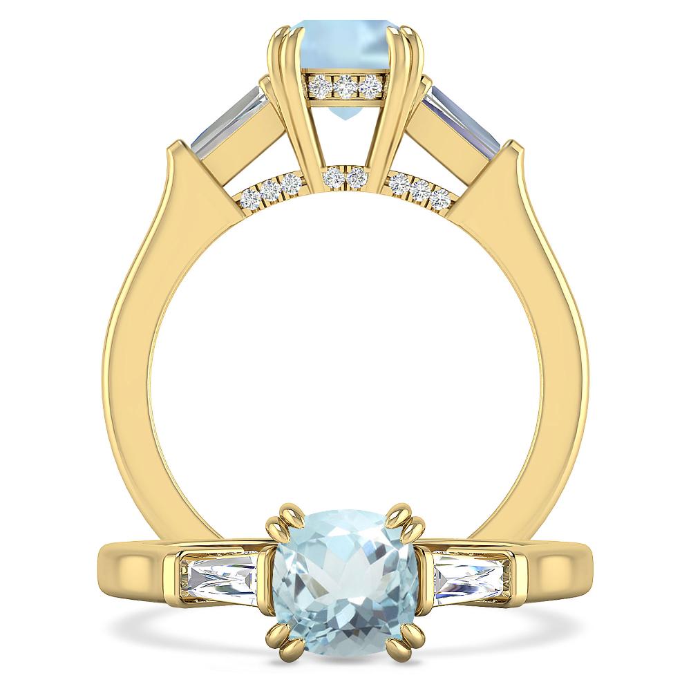 Yellow Gold - Aquamarine