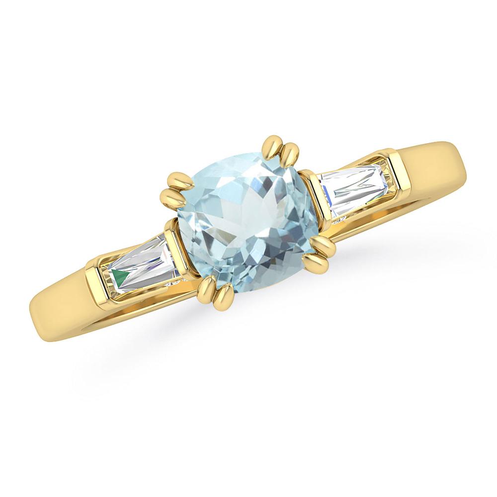 Yellow Gold - Aquamarine