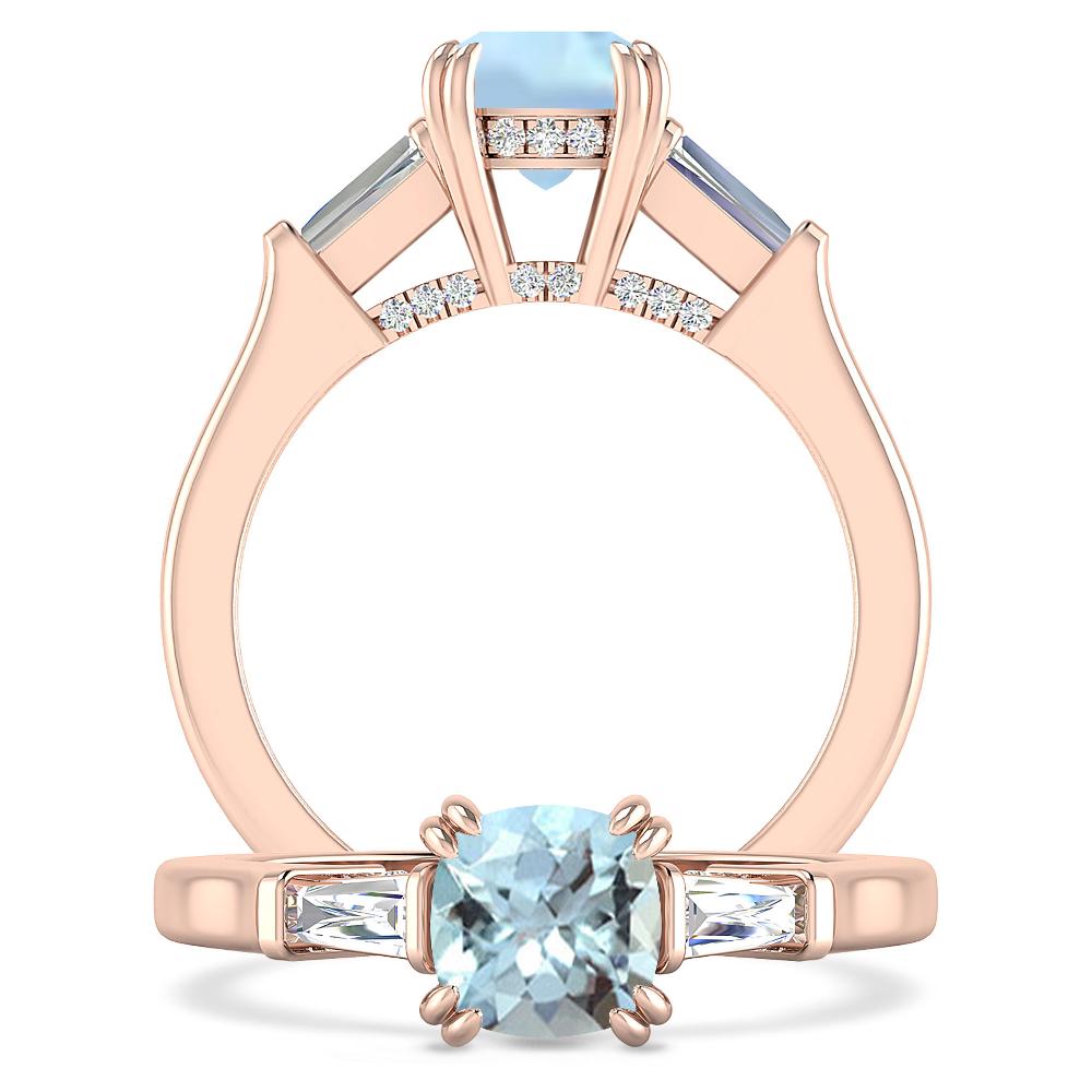 Rose Gold - Aquamarine