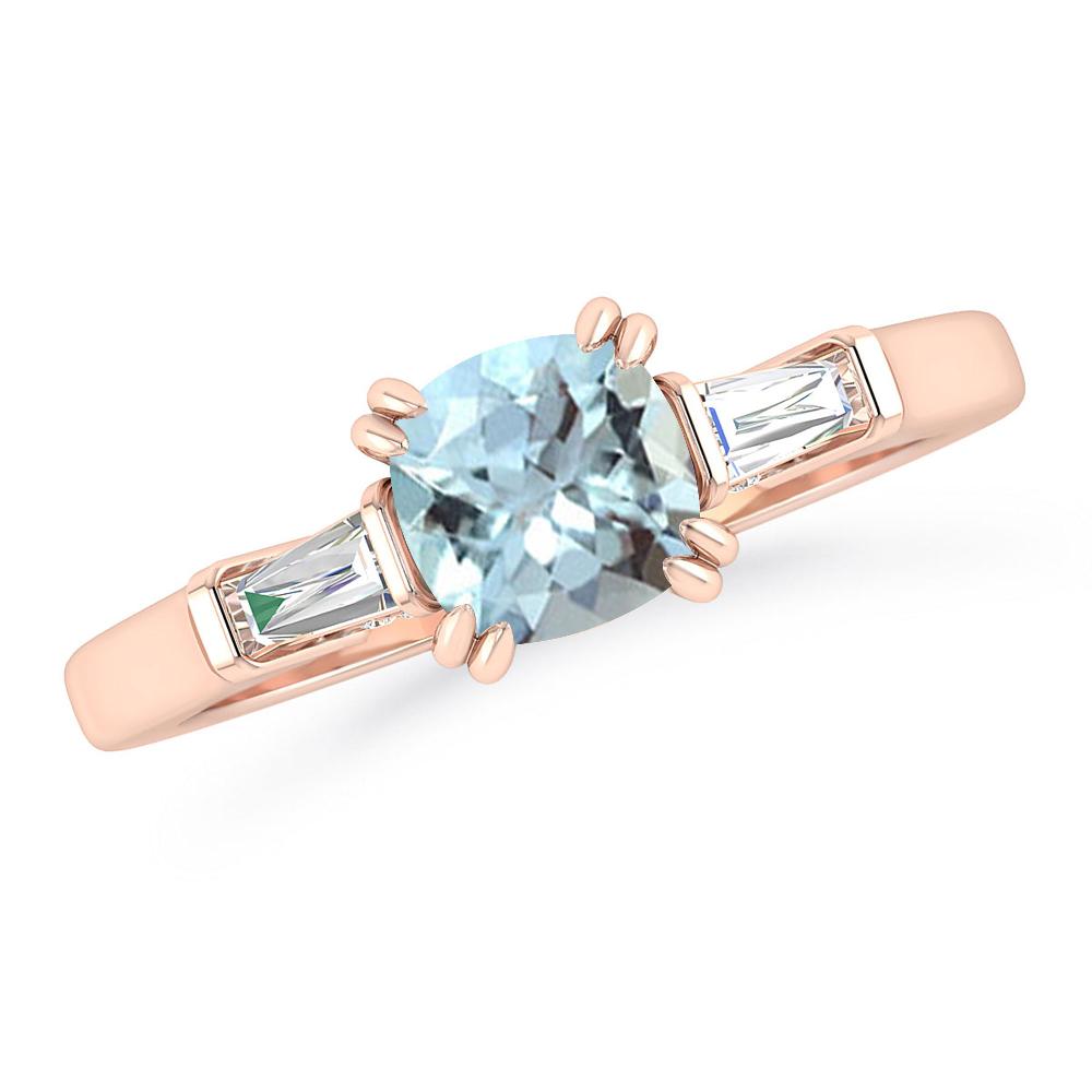 Rose Gold - Aquamarine