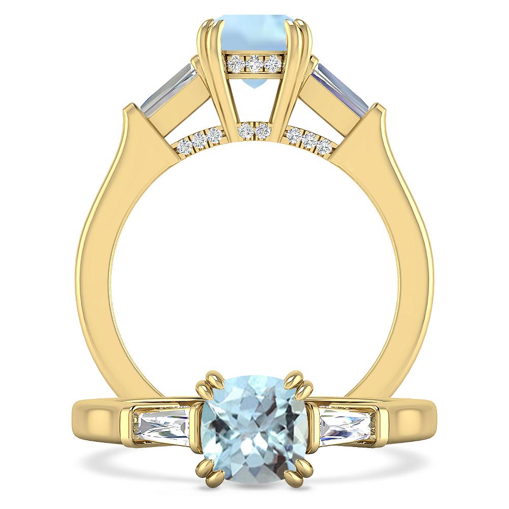 Yellow Gold - Aquamarine